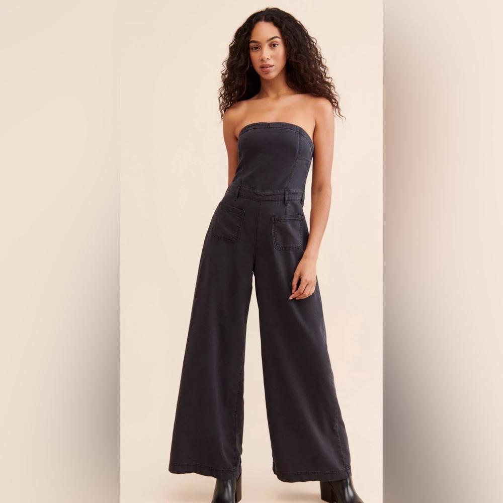 Pilcro The Skipper Strapless Crop Wide-Leg Jumpsuit